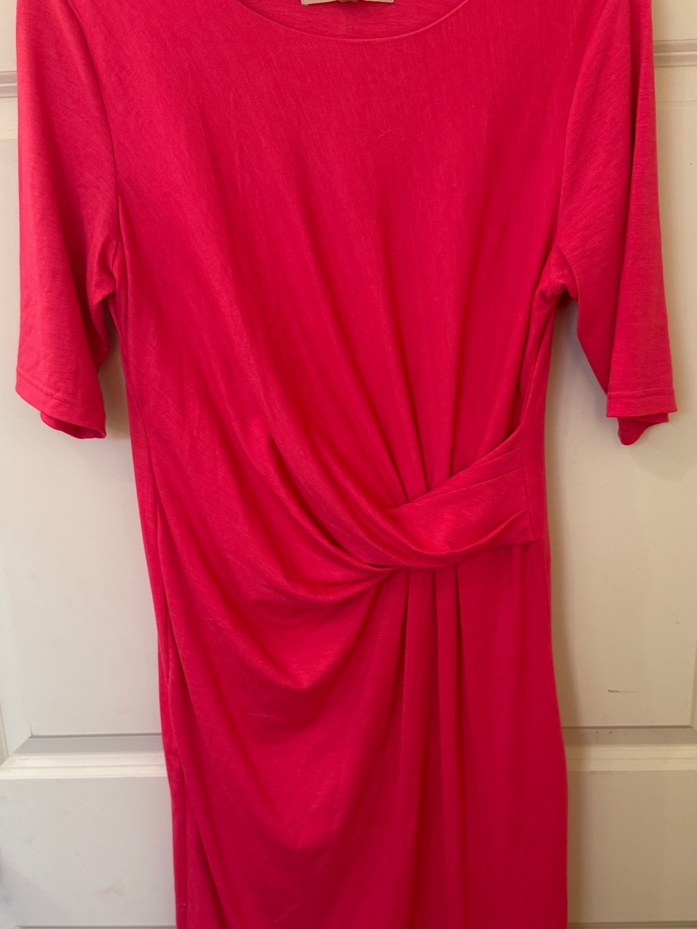 Philosophy Hot Pink Midi Dress with Front Twist